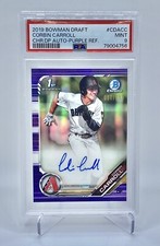 Corbin Carroll 2019 Bowman Draft Chrome 1st Auto Purple Refractor /250 - PSA 9