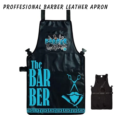LEO DESIGN Barber Apron,Salon Apron,Haircut apron,Black apron,Professional Barber Apron