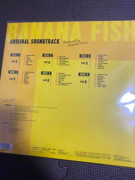 BANANA FISH Original Soundtrack LP Vinyl Record produced by