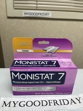 MONISTAT Vaginal Antifungal Cream with Disposable Applicators 7 Each Exp 04/2026