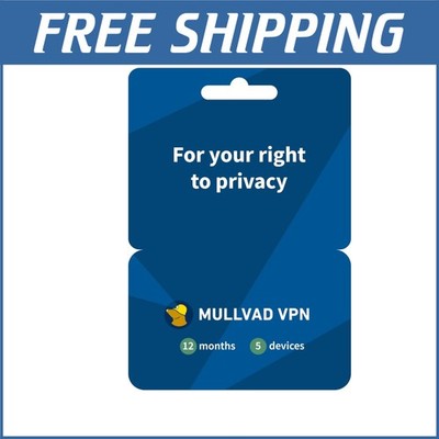 12-Month Mullvad VPN for Windows, Mac & Linux - Secure 5 Devices Effortlessly