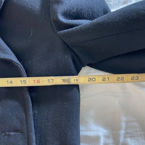 US Navy Peacoat Mens 38S Black Major Coat Co. Wool Overcoat Military Enlisted - Picture 6 of 8