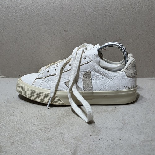 VEJA CAMPO DAMEN LEDER SCHNÜRSCHUHE WEISS/BEIGE SNEAKER GRÖßE UK7 EU40 - Bild 9 von 15