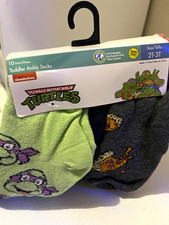 Nickelodeon TMNT Boys Toddler Ankle Socks 10 Pairs 2T-3T Multicolor