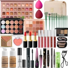 All in One Makeup Kit Women Full Set Travel Gift w/ Eyeshadow Lipstick Eyeliner