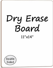 White Board Dry Erase Board 11" X14 Mini Double Sided Personal Whiteboard Board