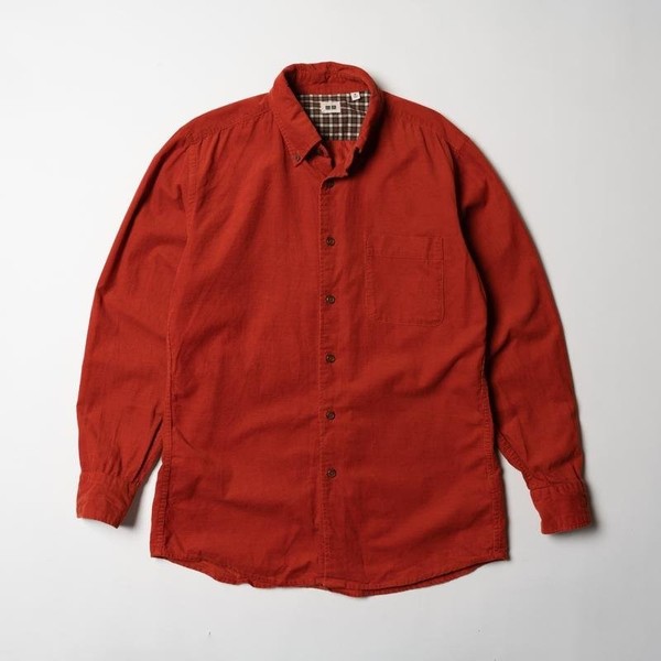 Men Uniqlo Shirt Red Cotton 38 / M / 46