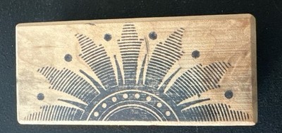 Too much fun Half Sun Rays Rubber Stamp Tribal Aztec Southwestern Daisy Art Deco