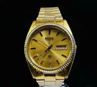 Vintage Seiko Quartz 7123 8059 Gold Tone Day Date New Crystal and Battery