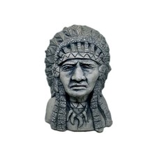 Vintage Native American Indian Chief Head Bust Statue ceramic Figure Ornament. 