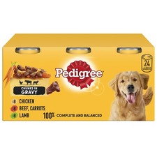 24 x 400g Pedigree Adult Wet Dog Food Tins Mixed Country Casseroles in Gravy 4.10 per kilo