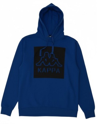 KAPPA Herren Graphic Hoodie Pullover XL Blau Colourblock Baumwolle BP03