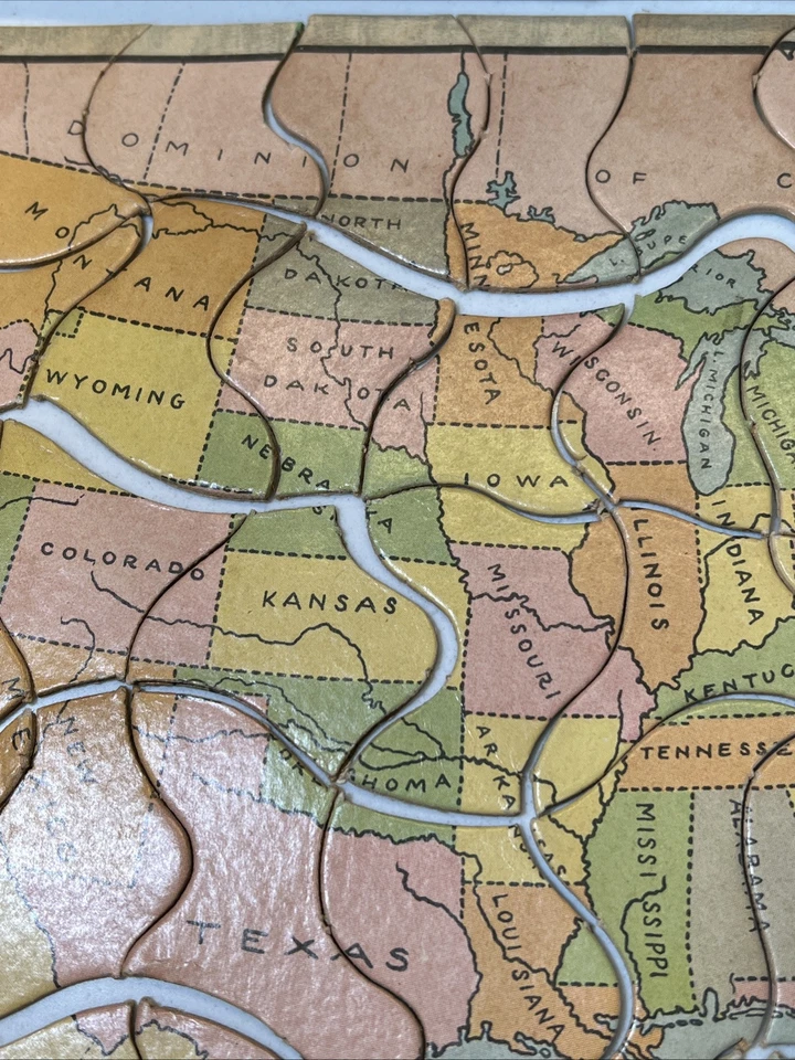 1940s Whitman United States Puzzle Map Replacement Pieces 48 Of 50 - Image 3 of 4
