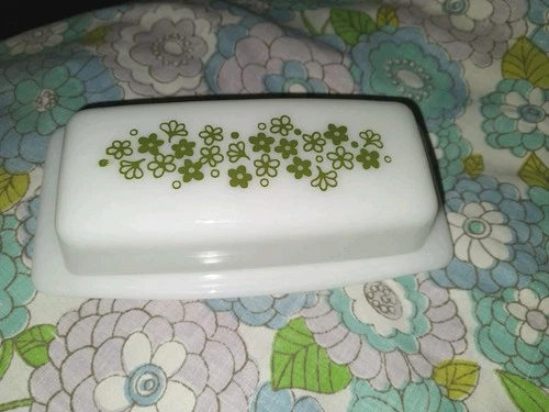 Pyrex Corelle Crazy Daisy Spring Blossom Butter Dish Vintage