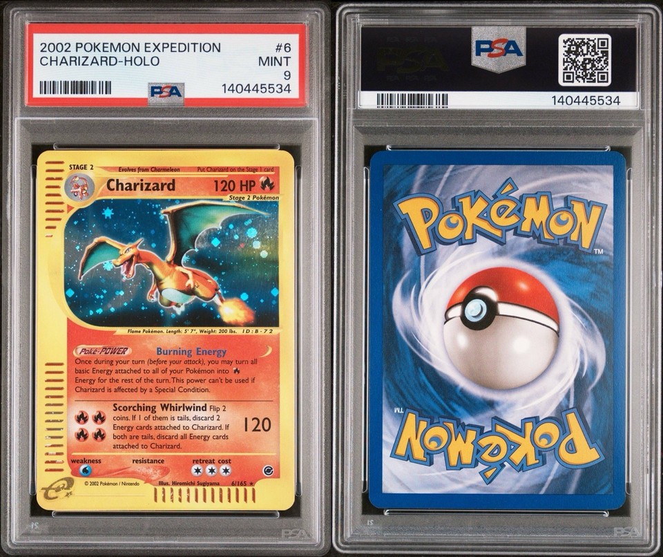 2002 Pokemon Expedition # 6/165 Charizard Holo E-Reader PSA 9 Mint *New ...