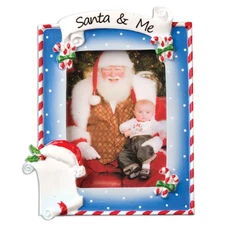 Santa and Me Photo Frame Personalized Christmas Tree Ornament