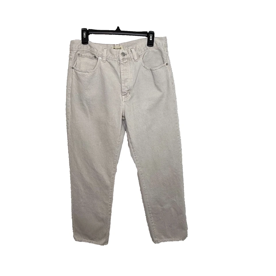 Pantalones de mezclilla rectos Madewell para mujer talla 28 gris beige 100 % algodón Foto 2 de 4