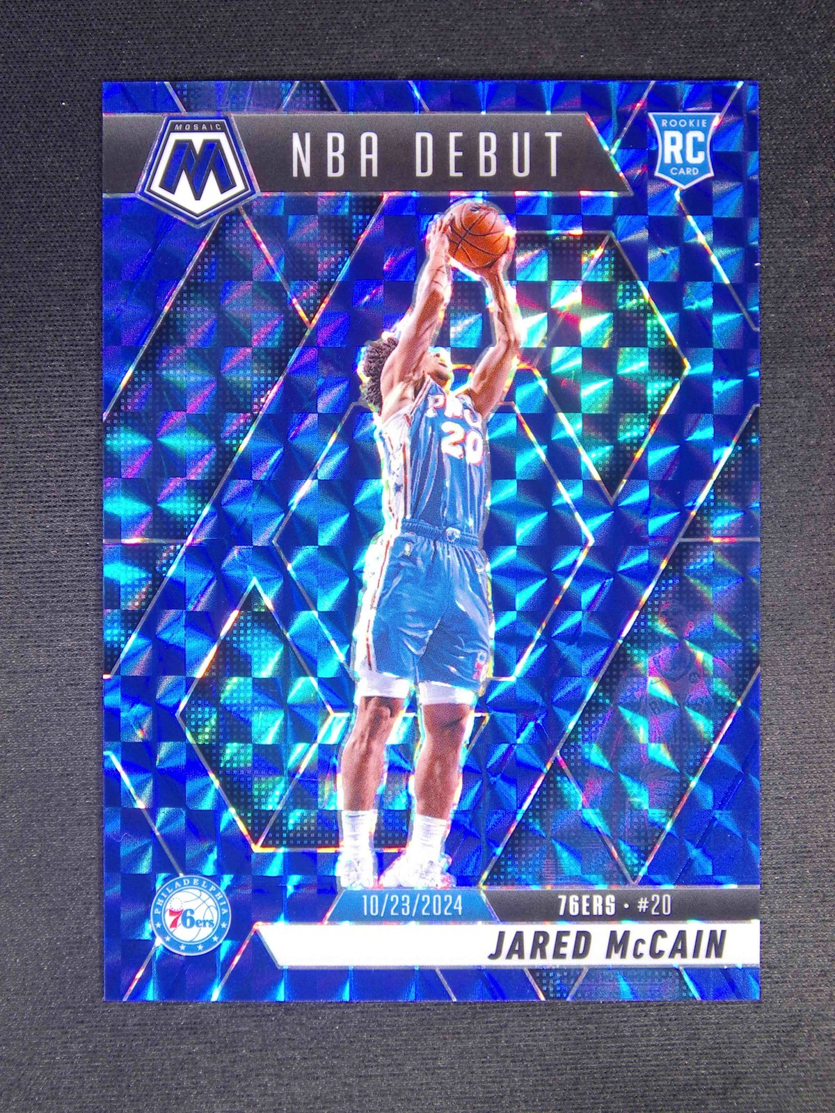 2024-25 Panini Mosaic Jared McCain #263 RC Rookie NBA Debut Blue /199