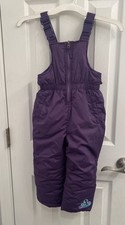 Salopette bavaglino neve rosa platino bambina pantaloni viola cuori 3T EX