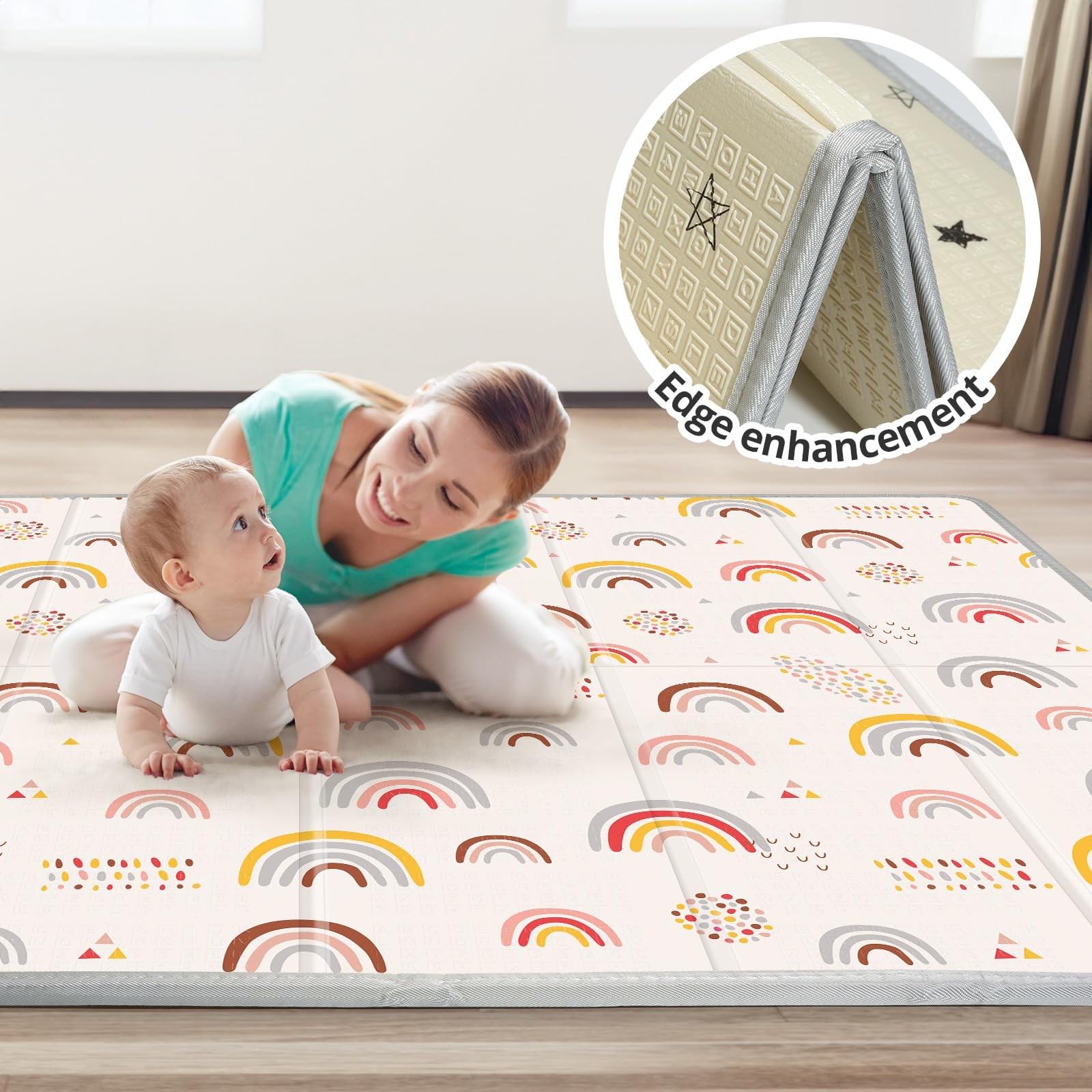 Foldable Baby Play Mat, Waterproof Playmats for Babies and Toddlers , Safe Fo...