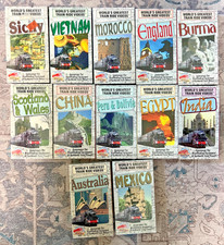 12 Sealed World's Greatest Train Ride Videos VHS Lot New Scotland Egypt India