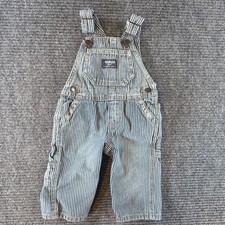 Oshkosh B'gosh Hickory Stripe Railroad Engineer Overalls 6 Months Baby