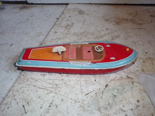 Mechanical boat great toy antique 9425