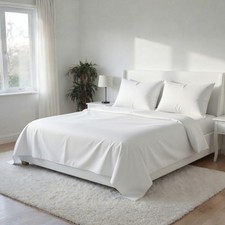 Luxury Flat Sheets Cotton 200TC Hotel Quality Single Double King Super King Size