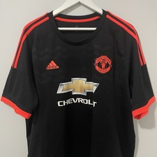 MANCHESTER UNITED Third Football Jersey 2015/16 Shirt Black Adidas
