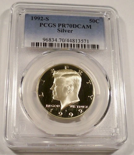 1992-S 50c SILVER PCGS PR70DCAM KENNEDY HALF DOLLAR PROOF DEEP CAMEO PR 70 DC