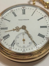 Waltham Pocket Watch 14k Gold Late 1800's Working Model 1882 Vintage