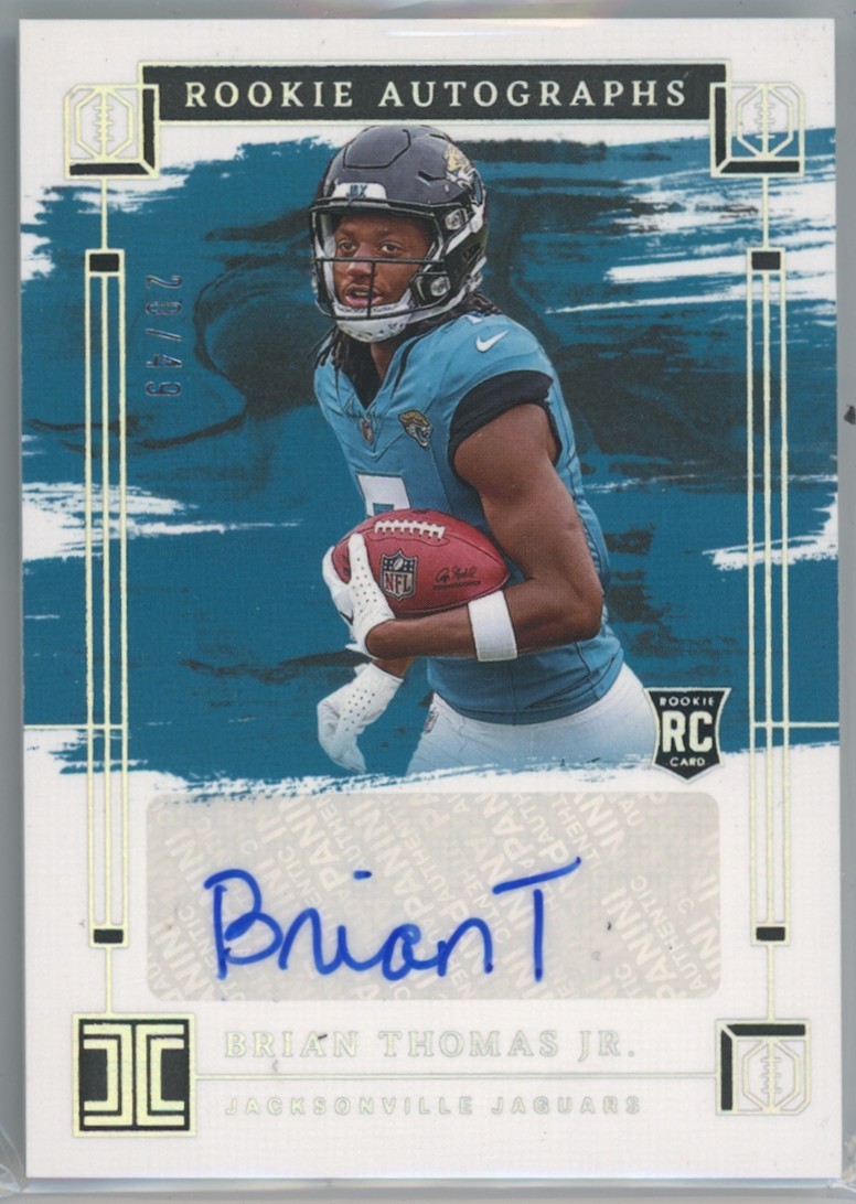 Brian Thomas Jr. 2024 Panini Impeccable #RA-BTJ Rookie Silver Auto #/49