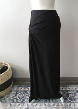 JOHN GALLIANO 90's Paris Archive Black Bias Maxi Button Side high slit skirt 10