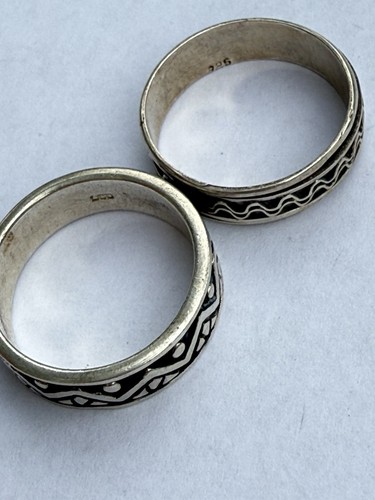 Lot 10 Sterling Silver 925 Rings Bands No Stones Celtic Chunky Yin yang Mens 51g - Picture 5 of 21