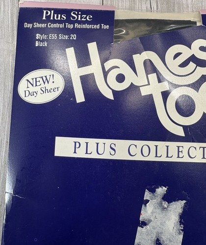 Vintage NEW Hanes Too Plus Size Collection CONTROL TOP Black Day Sheer Size 2Q - Picture 2 of 3