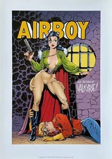 DAVE STEVENS rare AIRBOY art print 12x17 limited 1986 Lithograph LAST TWO!
