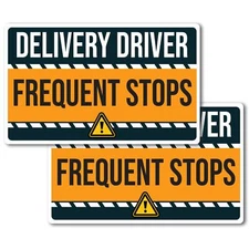 Magnet Me Up Caution Frequent Stops Delivery Driver Magnet Decal, 2PK,12x18 inch