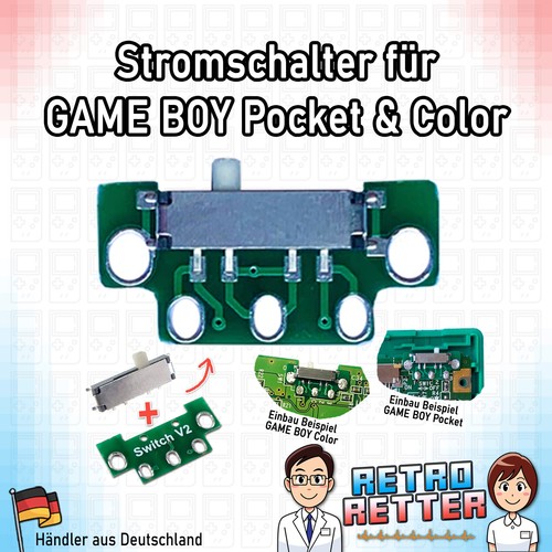 🔌 Netzschalter + PCB - GameBoy Pocket & Color - GBP / GBC Strom AN AUS Schalter - Bild 1 von 2