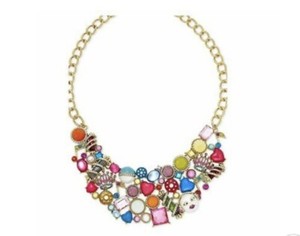 Betsey Johnson XOX Trolls Bib Charm Necklace Tt3