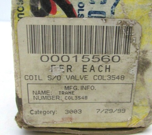 Trane Solid Valve Electrical Coil w/ Junction Box COL3548 120-240V Alco Controls - Picture 6 of 6