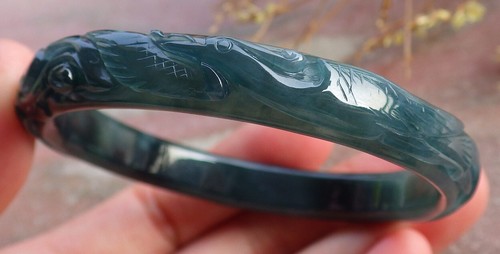 Brazalete Brazalete Fénix Jadeíta Jade Verde Helado 55 mm 102603 Certificado Video - Imagen 8 de 17