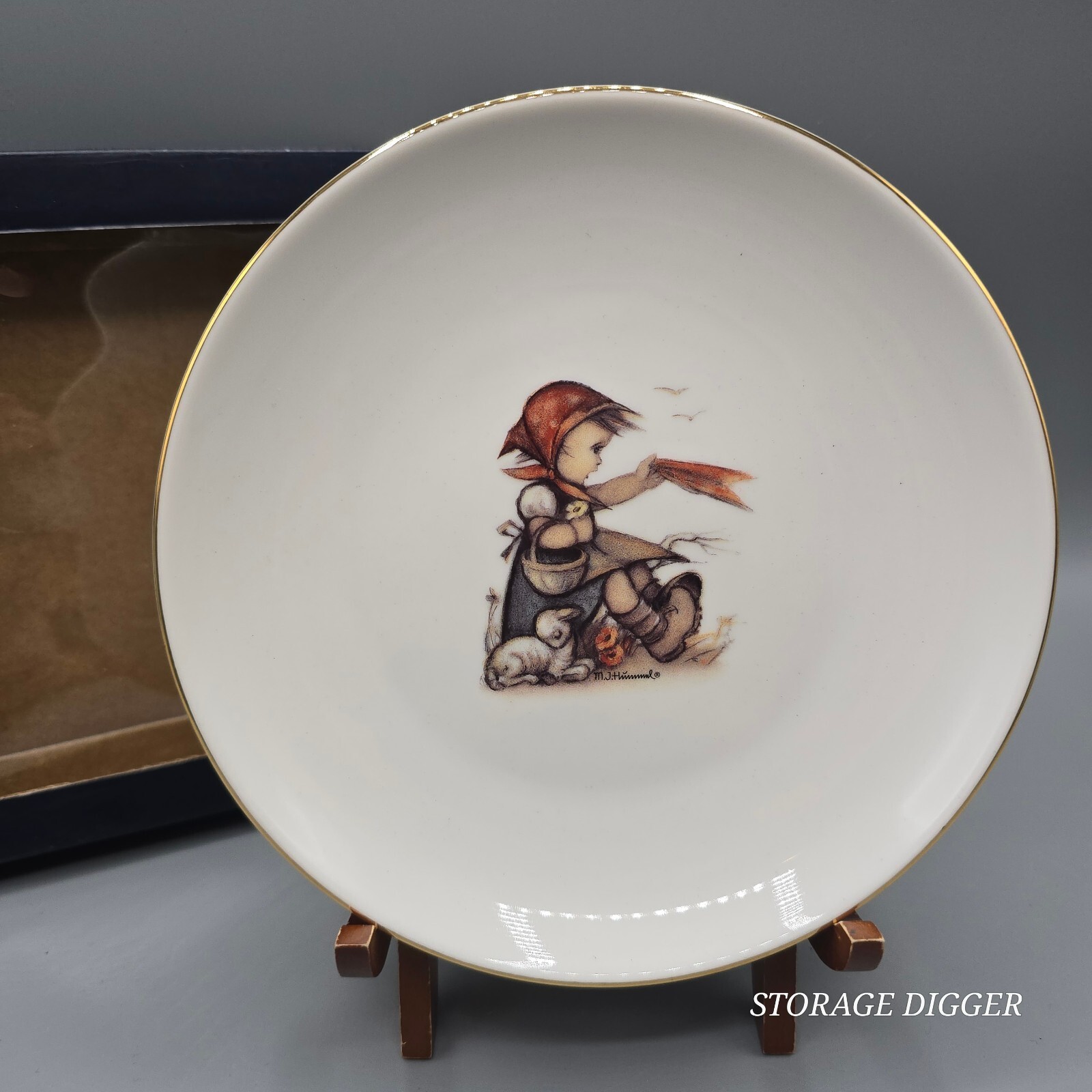 VTG NEW MJ Hummel Reutter Porzellan Farewell Wall Plate, Original Box, Germany