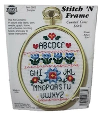 New Needle Magic Inc  Stitch 'N Frame Counted Cross Stitch Kit ABCs Floral