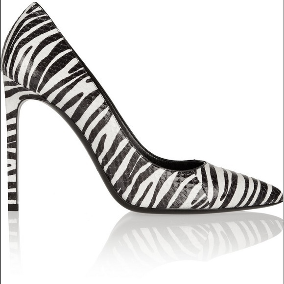 Decolte zebrate Saint Laurent bianche e nere taglia 39 5