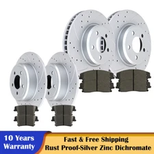 Front Rear Drilled Rotors Brake Pads for RWD V6 Charger Challenger 300 Disc Kits