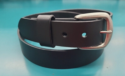 Big and Tall LEATHER BELT Casual Amish, Durable USA Made -BLACK- Up to size 74