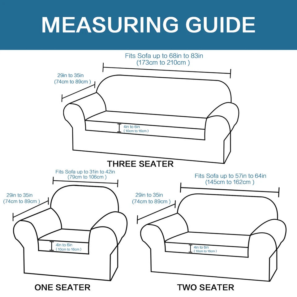 2 Pieces Stretch Sofa Covers Couch Covers Sofa Slip Covers Form Fit 1/2/3 Seater - image 4 of 4