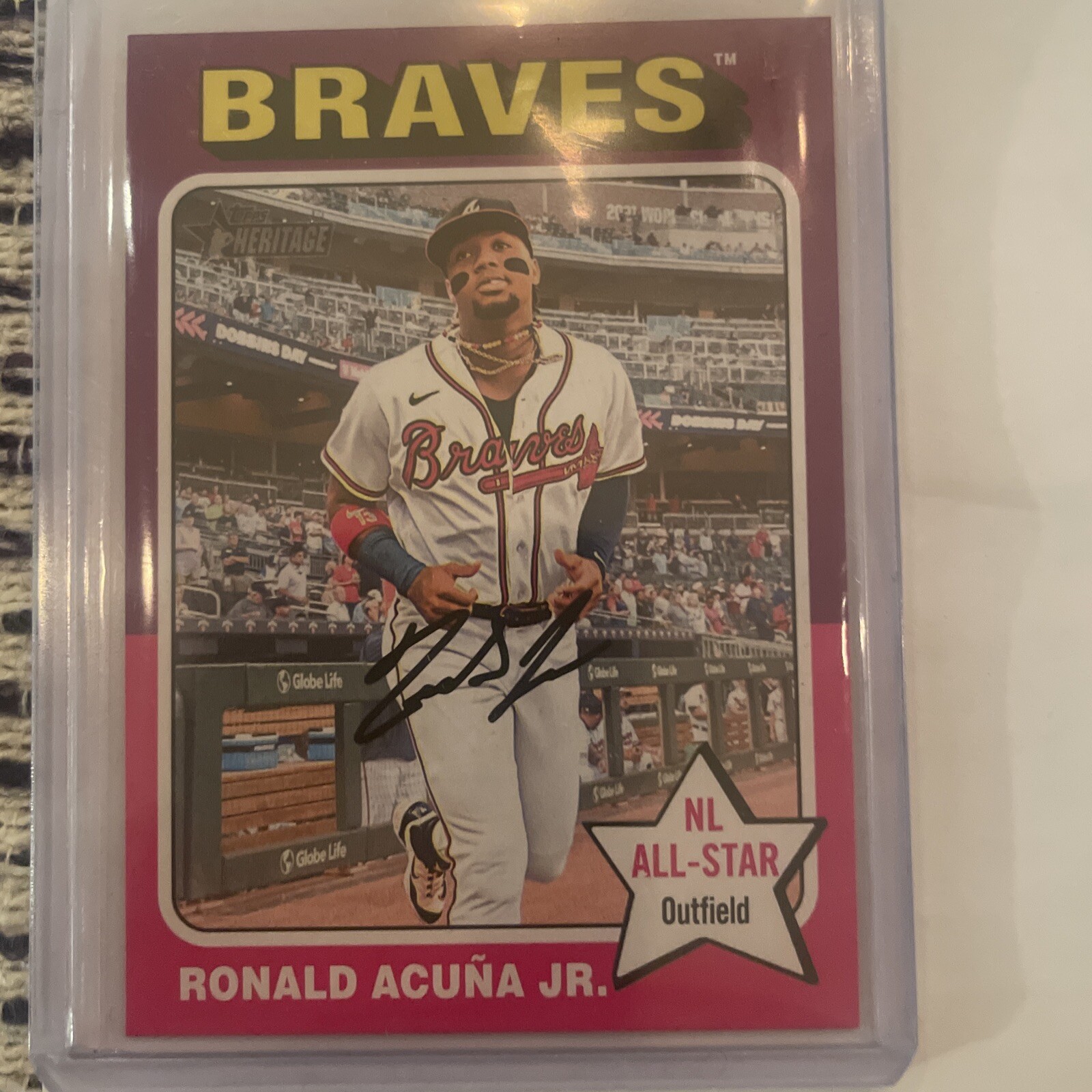 Photo Image Variation! 2024 Topps Heritage RONALD ACUNA JR. SP Braves #321