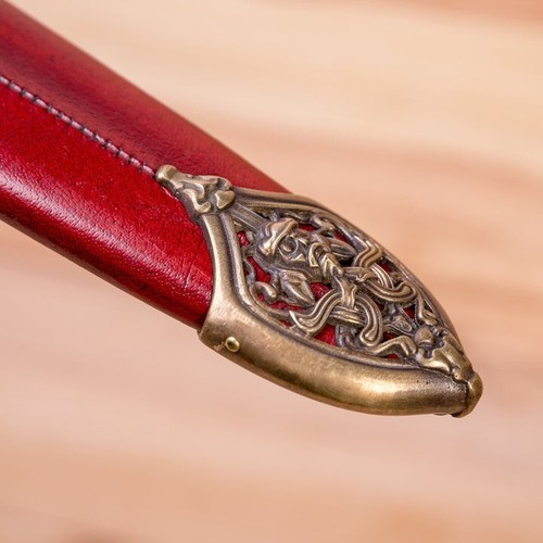 Hand-Forged Vicking Sword With Red Leather Scabbard _ Medieval Replica - Picture 9 of 15