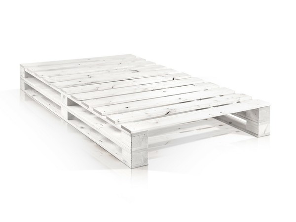 Paletti DUO Weiss Futonbett Massivholzbett Singlebett Bettgestell 140X200 Cm-image